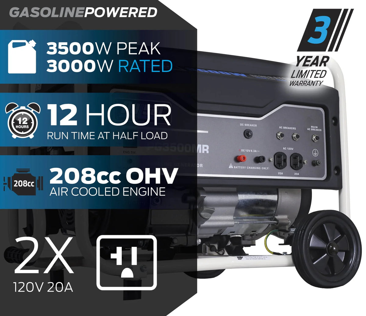 3500-Watt Gas Powered Portable Generator O295