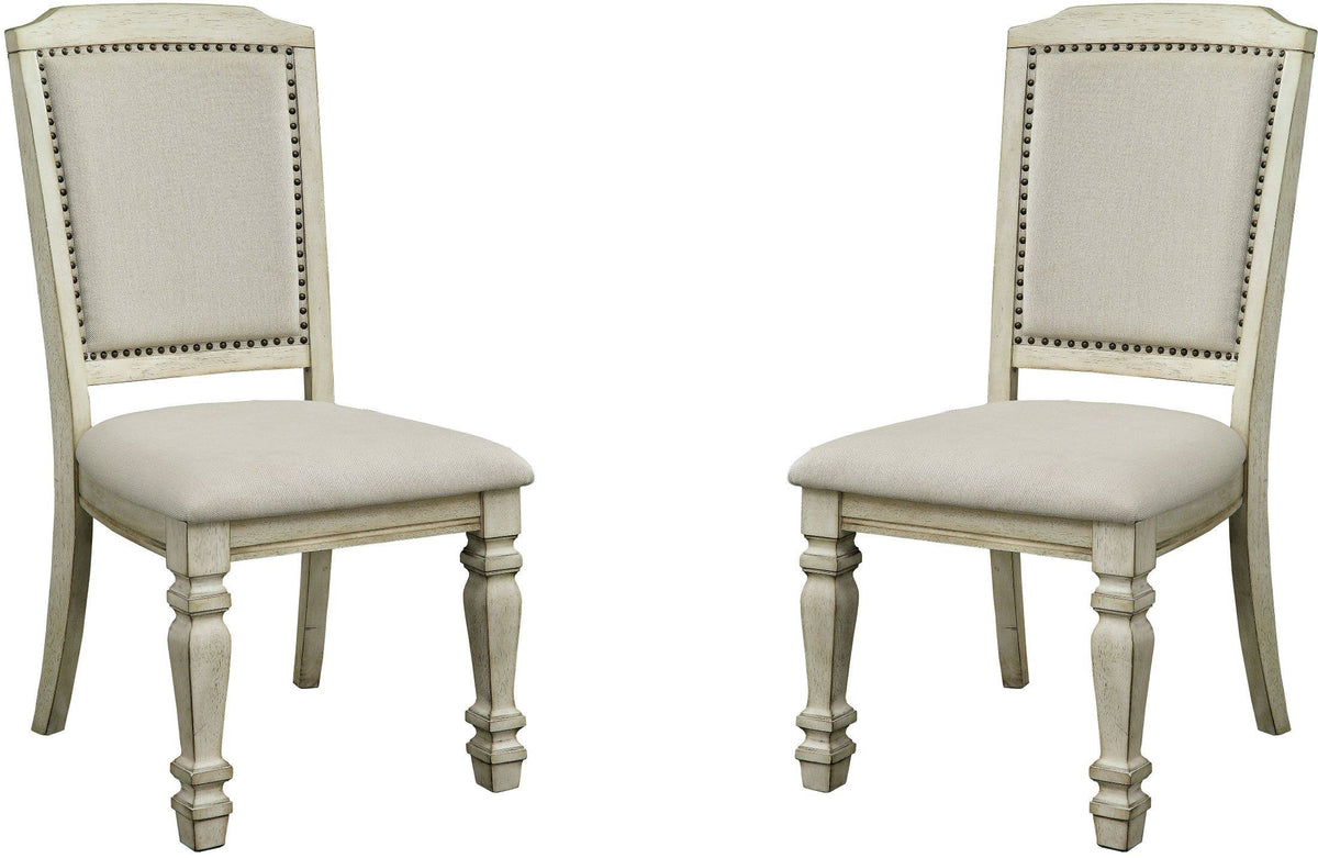 Antique White Side Chair Set of 2 H8066