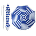 6.5ft Beach Umbrella with Fiberglass Ribs and Carry Bag Q76719