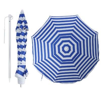 6.5ft Beach Umbrella with Fiberglass Ribs and Carry Bag Q76719