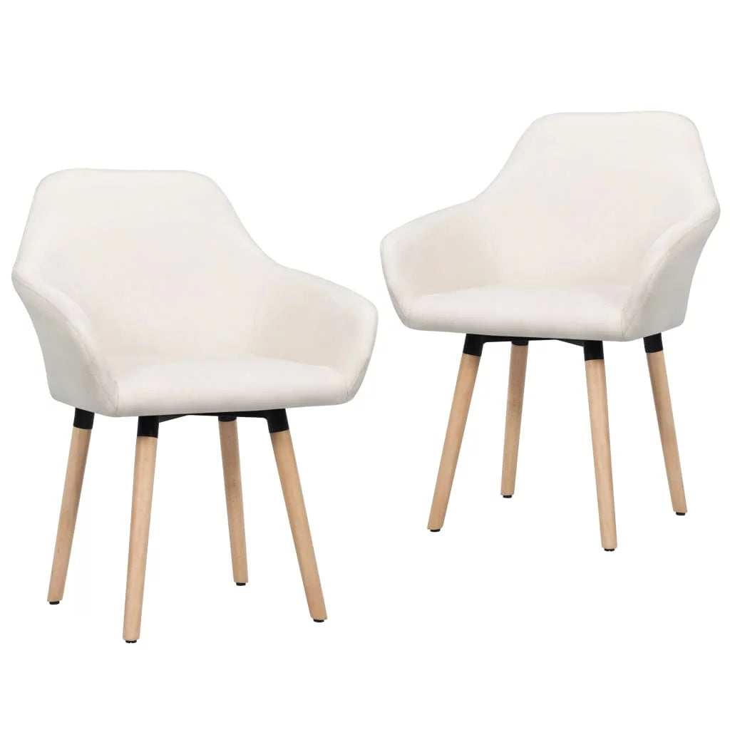 Dining Chairs 2 pcs Cream Fabric G3046
