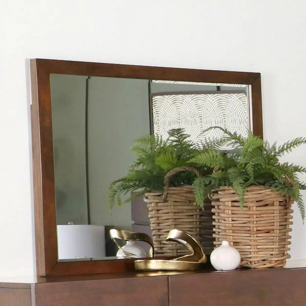 Rectangular Dresser Mirror Dark Brown S19262