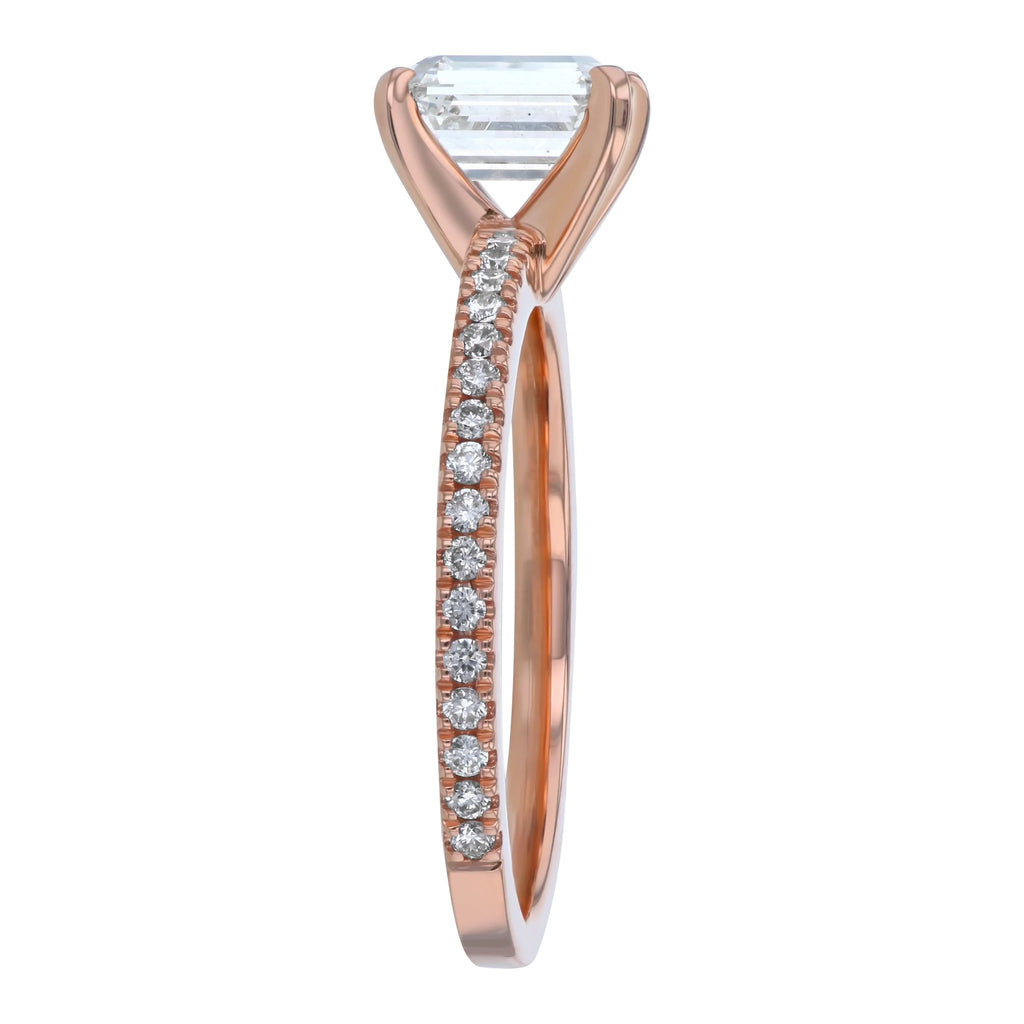 Emerald-cut Diamond Engagement Ring K652