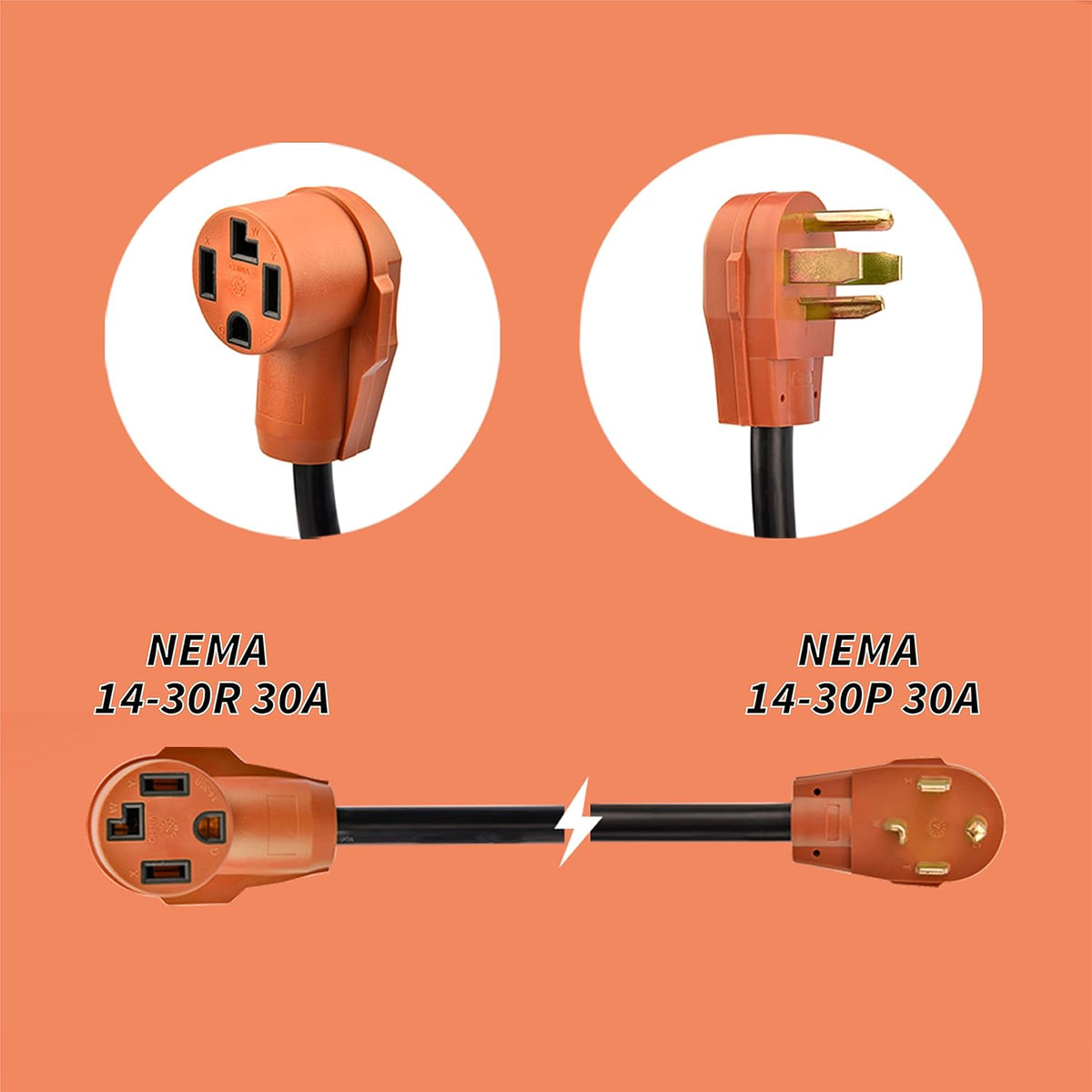 25 Ft. Heavy Duty 4-Prong 30 Amp Power Extension Cord C2566