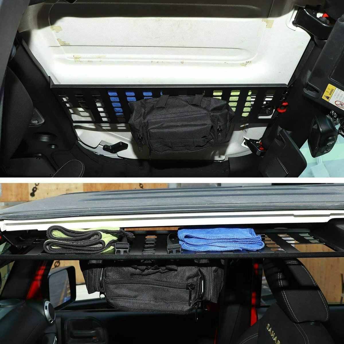 Black Roof Rack Hard Top Molle Luggage Panel A563008