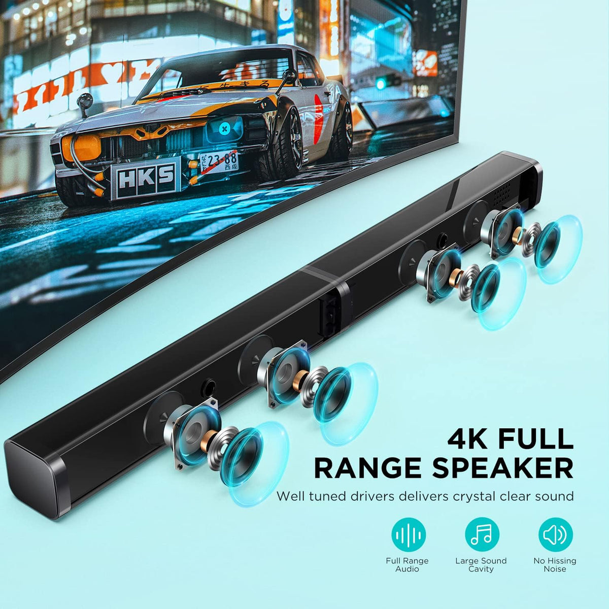 Black 2.1 Channel Sound Bar with Subwoofer X6653