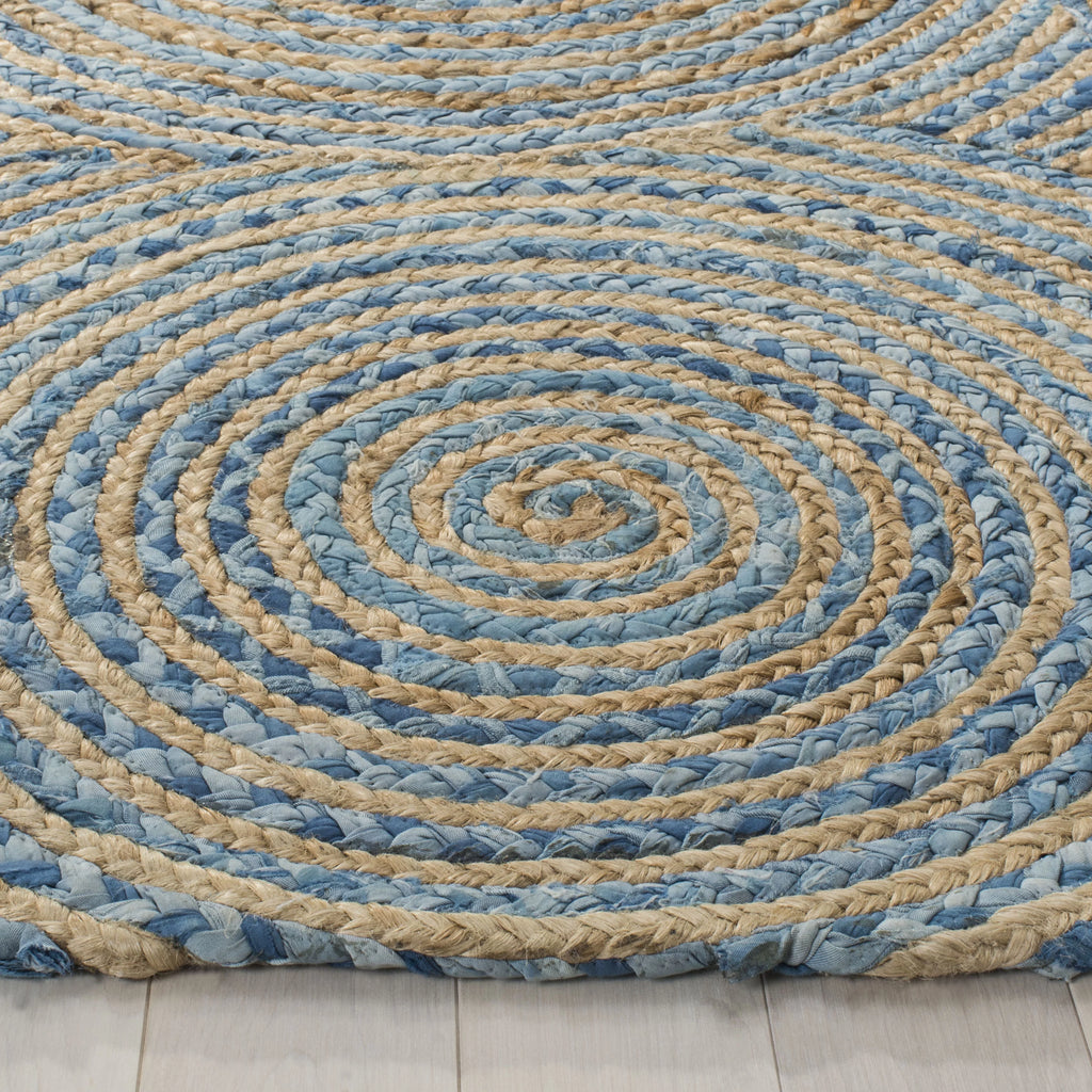 Natural Blue Jute Area Rug 4' x 6' H740