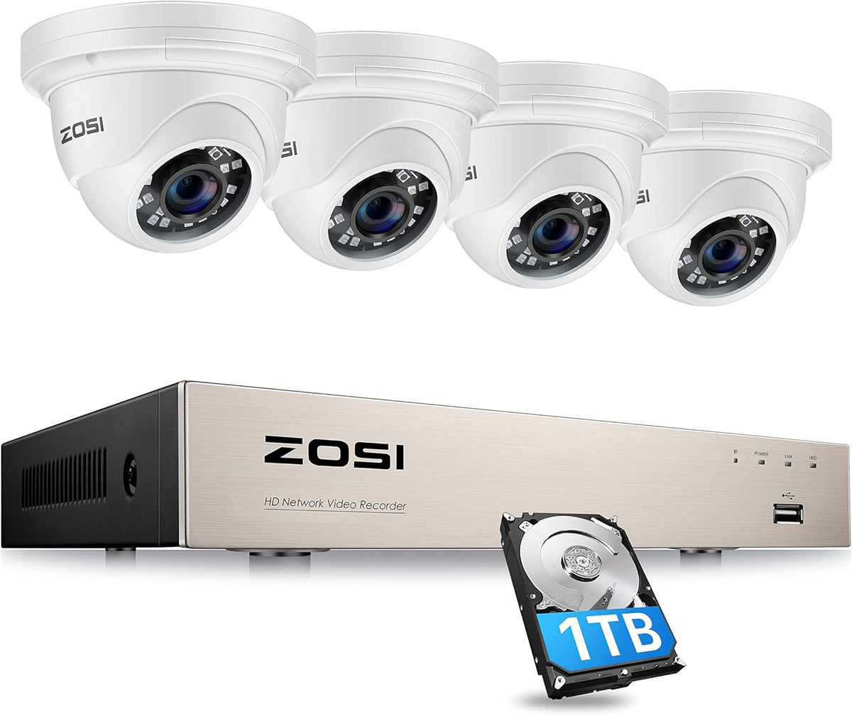16 Channel 8MP NVR Security Camera System with 3TB Hard Drive and 12 x 5MP Cameras R1335