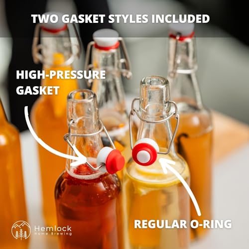 Swing Top Glass Bottles 16 oz 6 Set with Funnel I88669