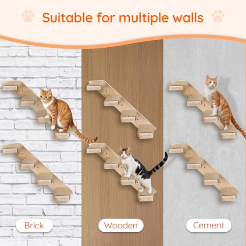 Wood Wall Mounted Cat Wall Shelves Set of 2 K328054