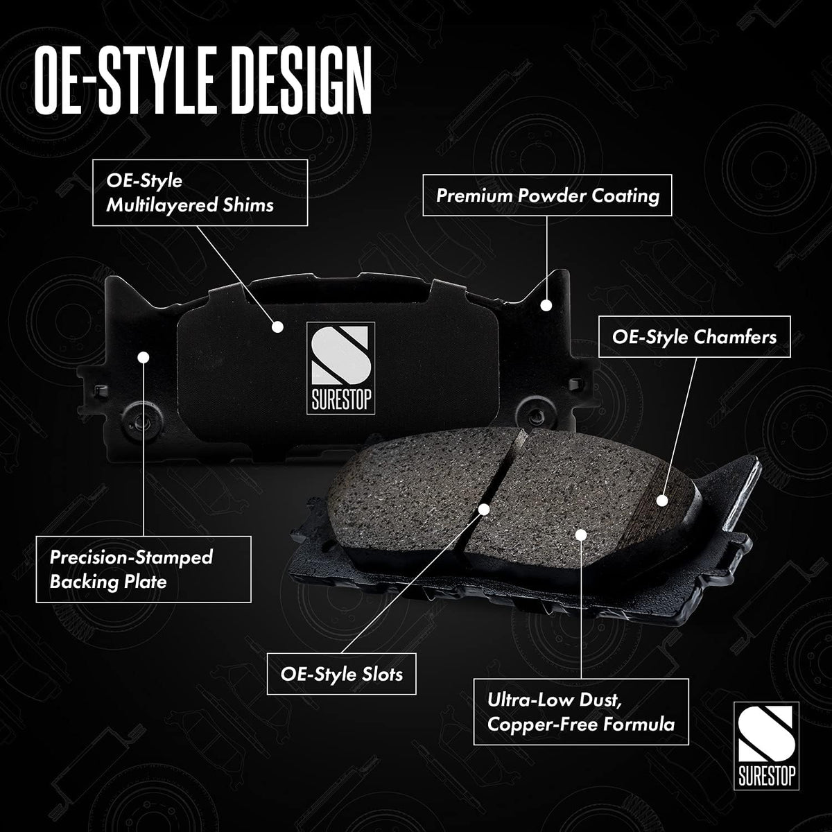 Front and Rear Brake Pad Set 4-Wheel Set F229741