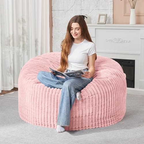 5FT Grey Memory Foam Bean Bag Chair with Plush Cover C64161