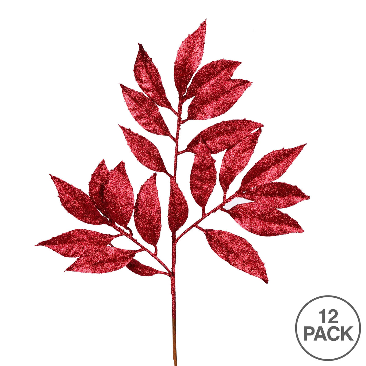 21" Burgundy Glitter Artificial Christmas Spray, 12 Sprays S3723