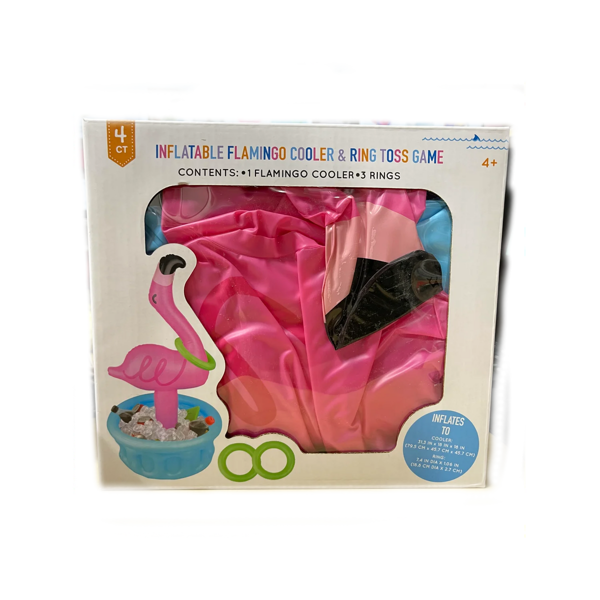 Inflatable Flamingo Cooler & Ring Toss Game J444