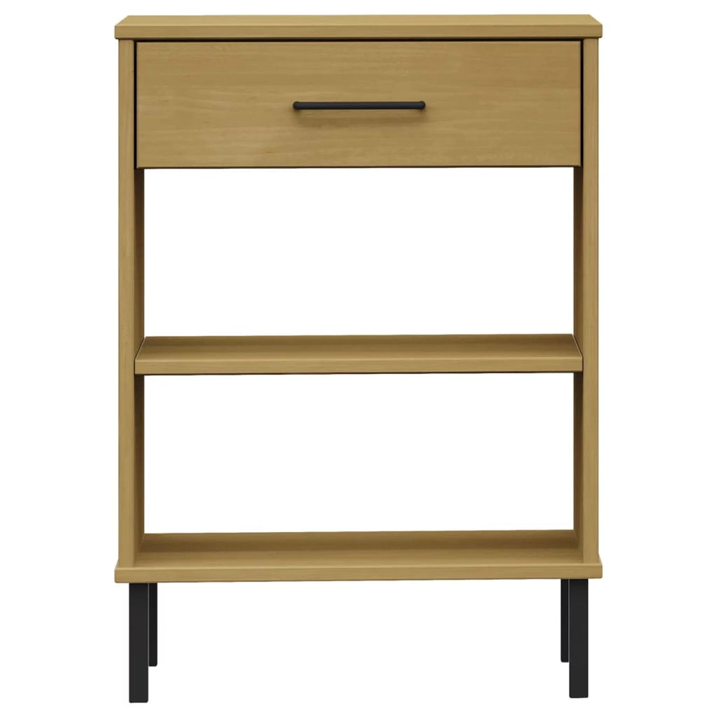 Pine Wood Console Cabinet with Drawer and Shelves Z826