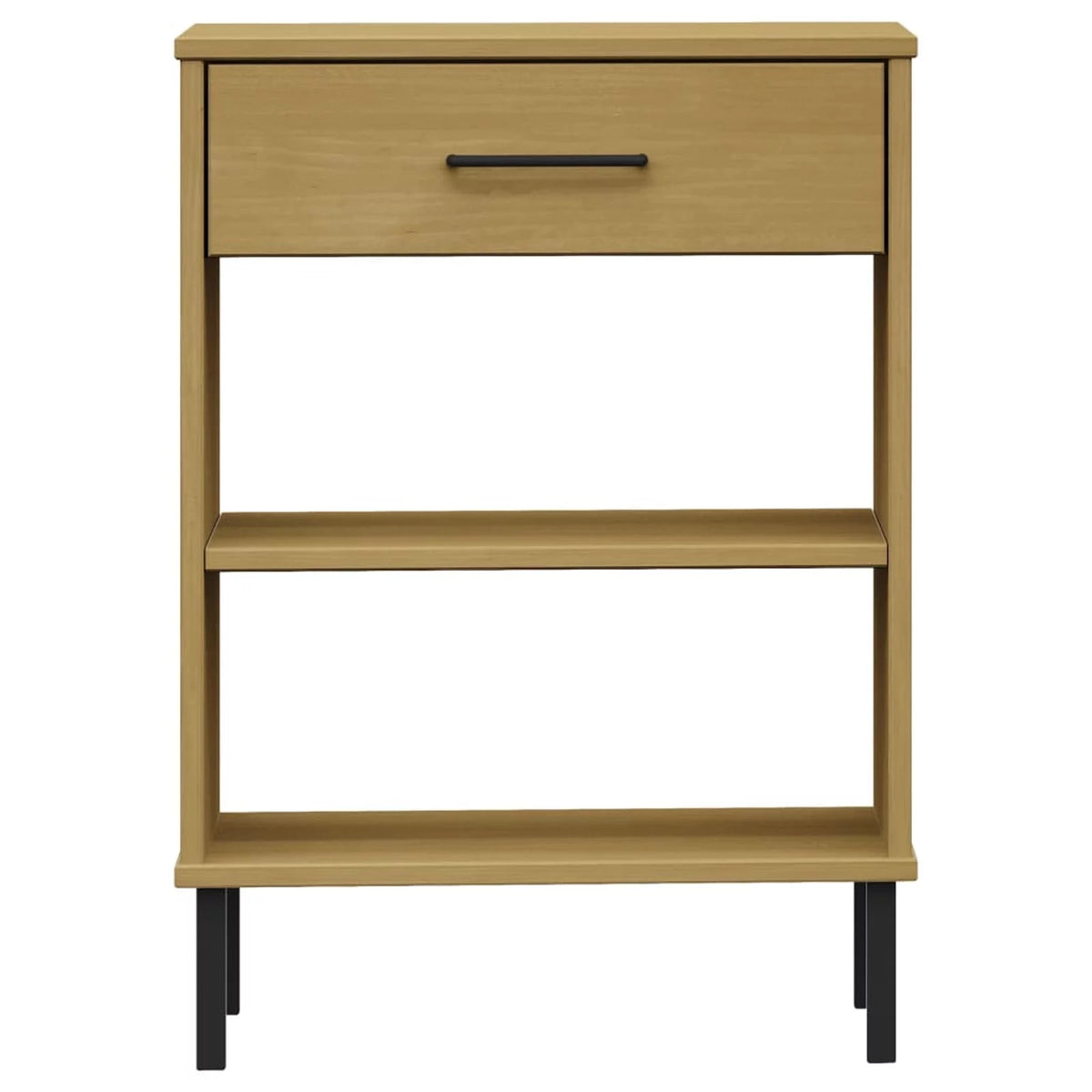 Pine Wood Console Cabinet with Drawer and Shelves Z826