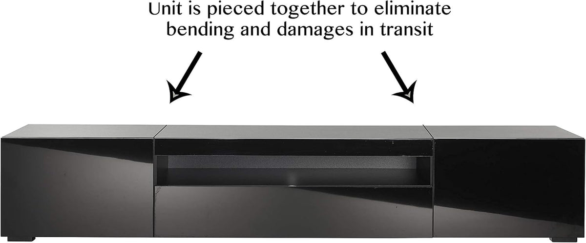 Modern Black Modular TV Cabinet with LED Lights Z5646