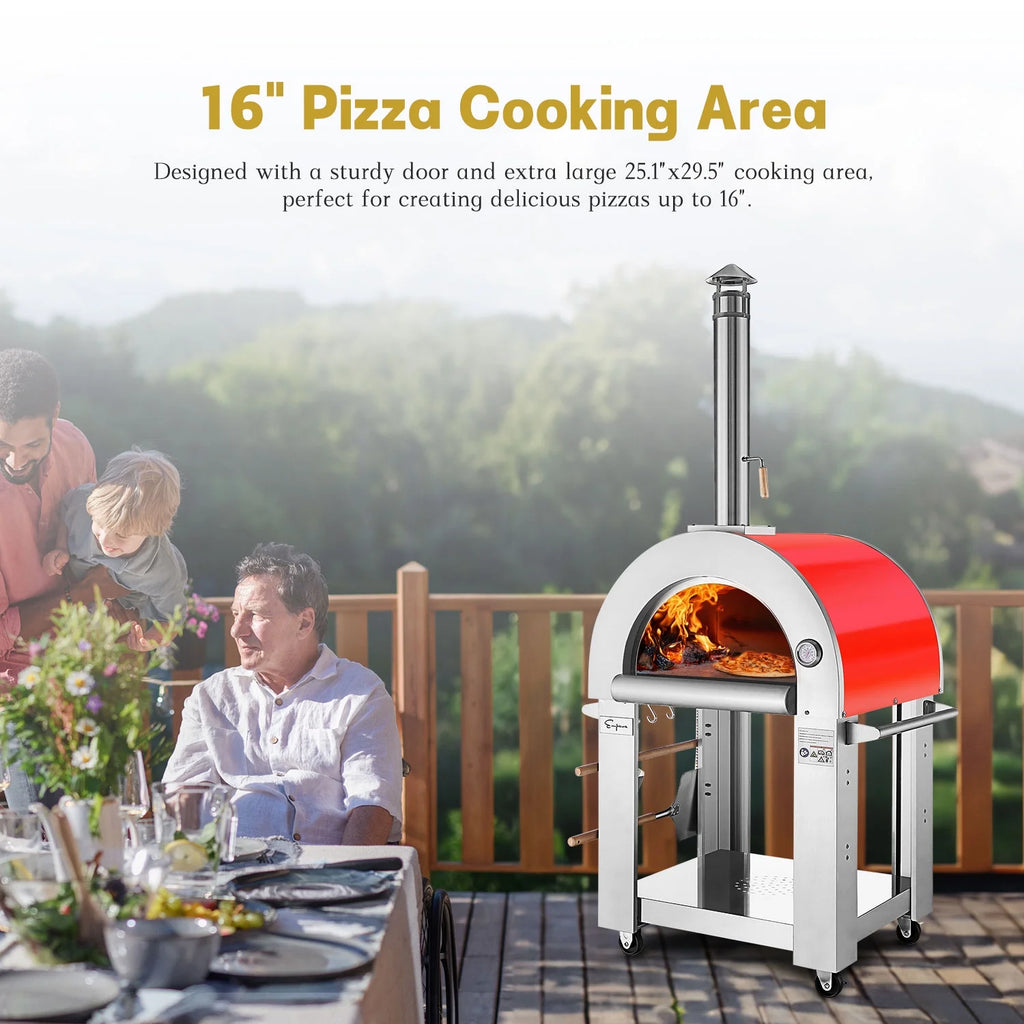 Wood Burning Outdoor Pizza Oven in Stainless Steel C57569