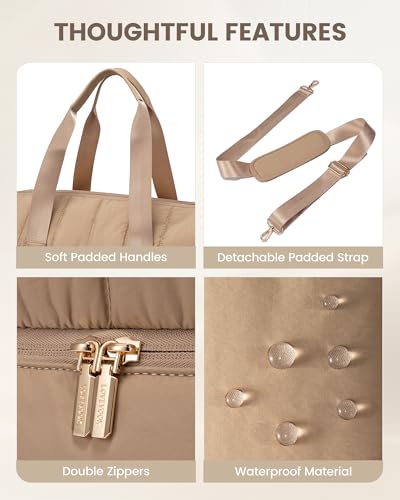 Travel Duffle Bag with Shoe Compartment, 42L Overnight Bag, 3Pcs Set X669374