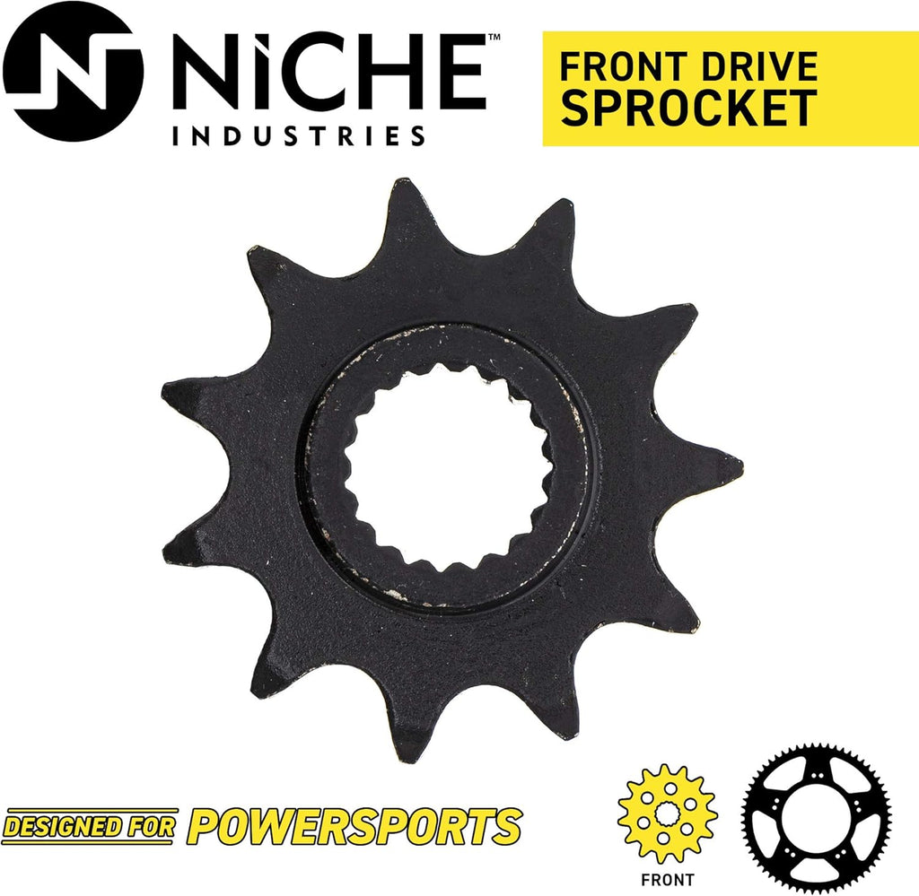 Drive Sprocket Chain Combo Front 11 Rear 34 Tooth 520NZ Standard 70 Links Pack of 2 F645007