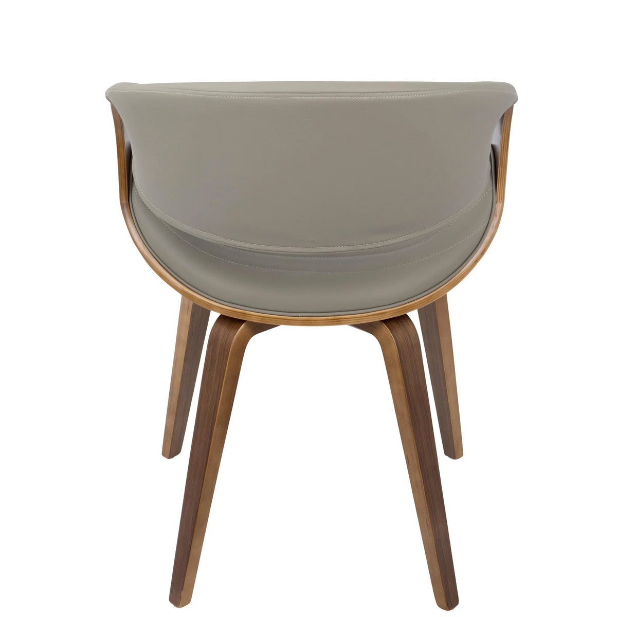 Walnut Wood and Grey Faux Leather Dining Chair X367