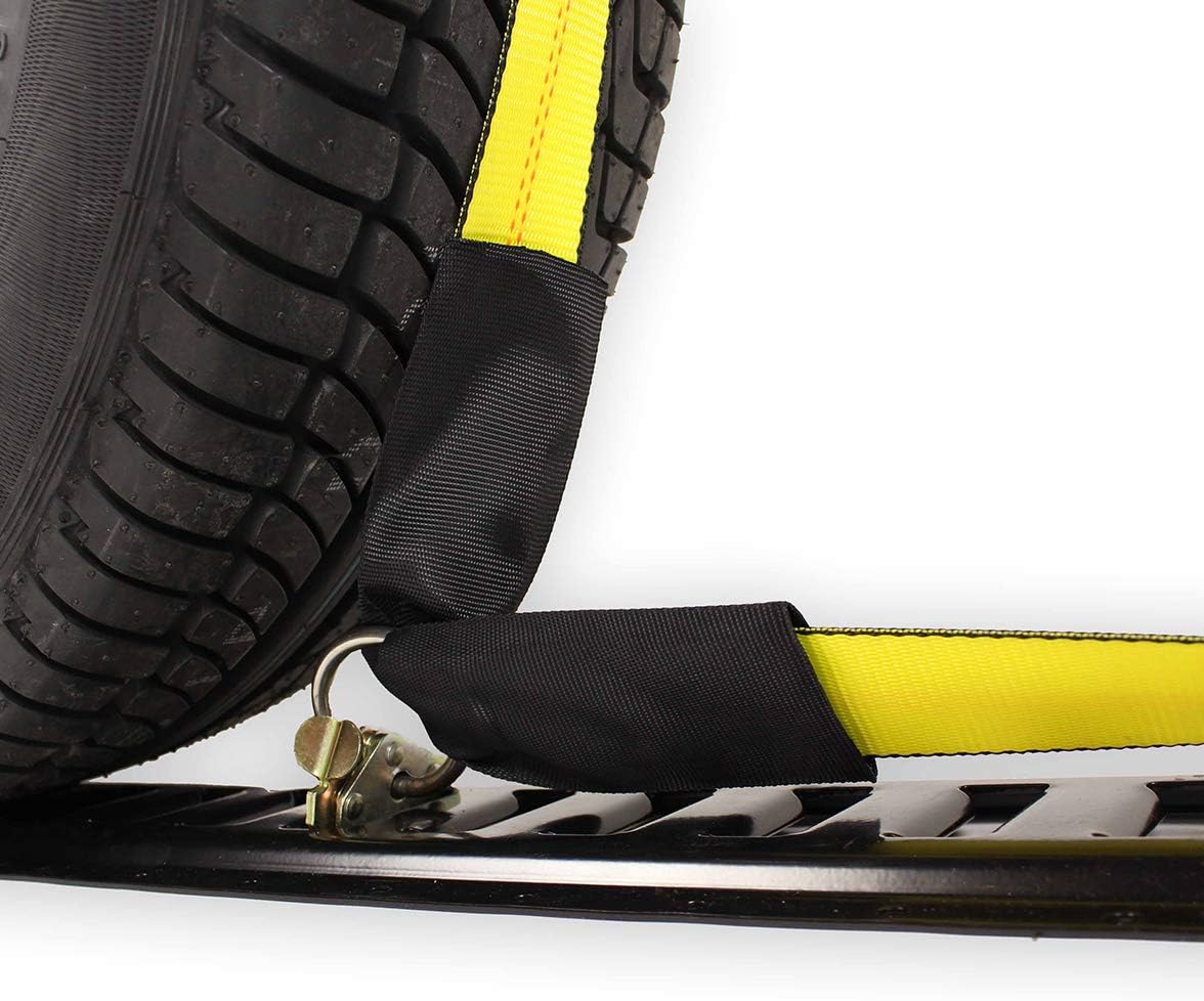 2 Wheel Ratchet Strap with E-Track Fittings and Rubber Blocks O845