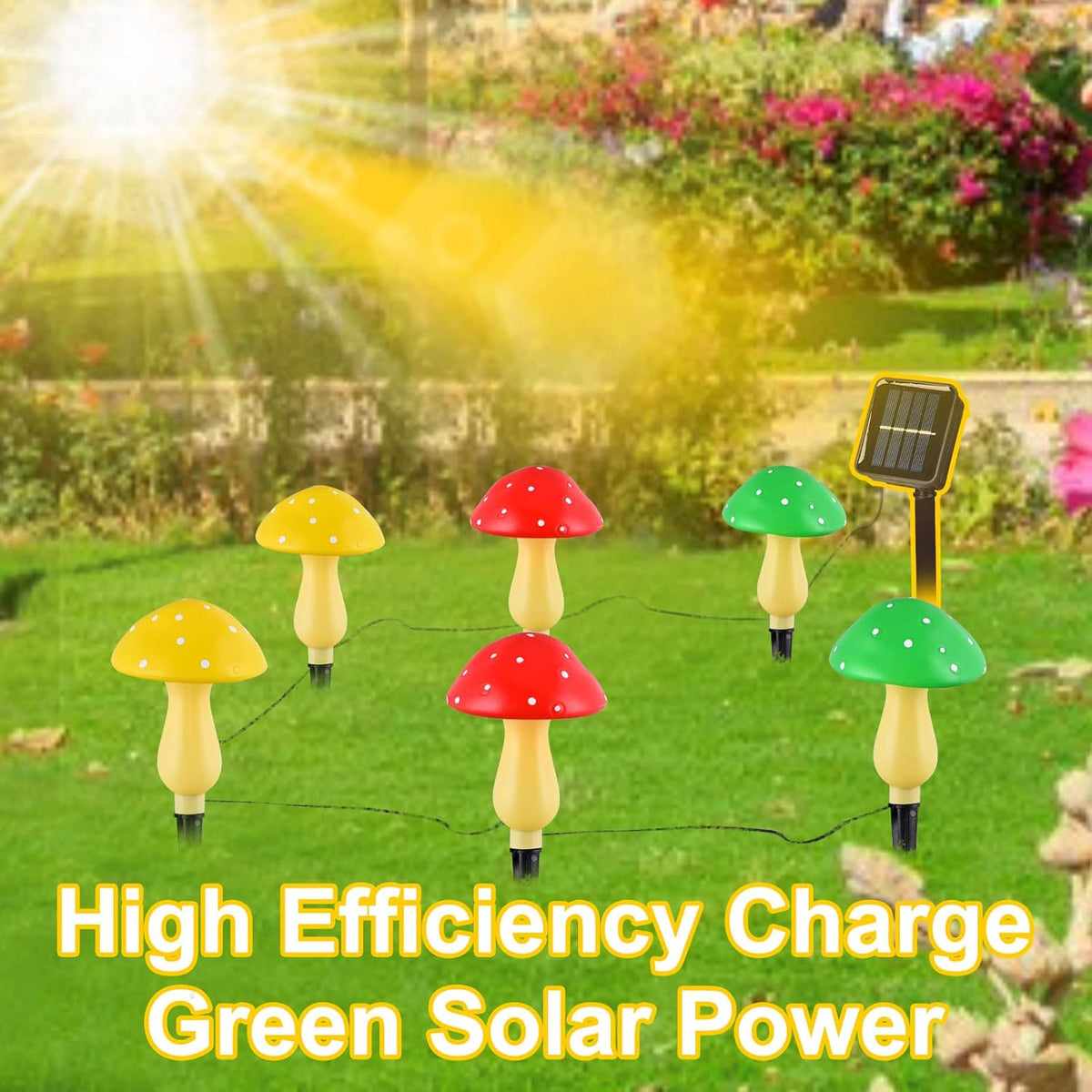 Solar Mushroom Lights Outdoor Waterproof LED Landscape Pathway Lights M528