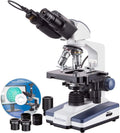 Binocular Compound Microscope, 40X-2500X Magnification, LED Illumination, Abbe Condenser, Two-Layer Mechanical Stage, 1.3MP Camera A9033