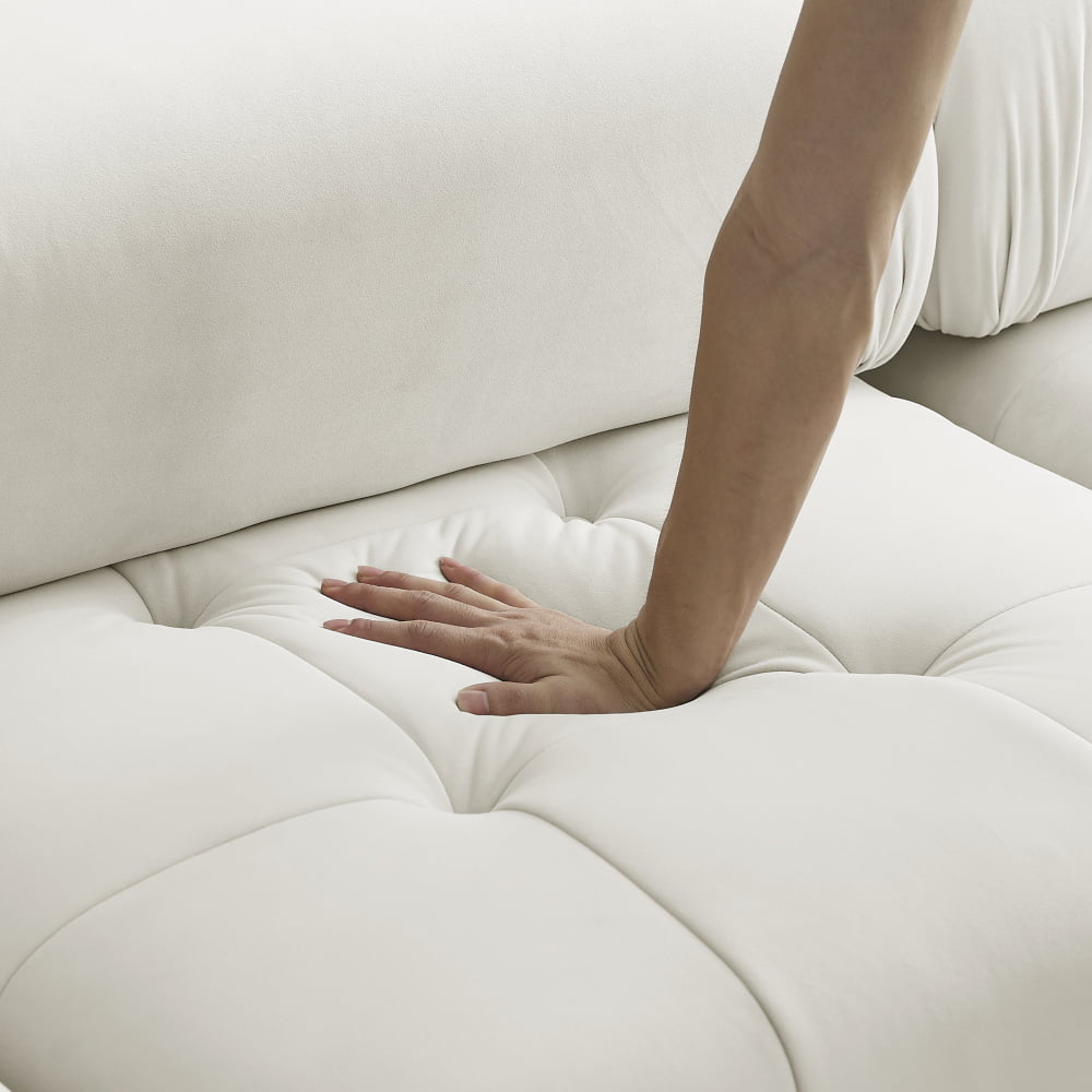 L Shaped Modular Sectional Sofa with Reversible Ottoman D109
