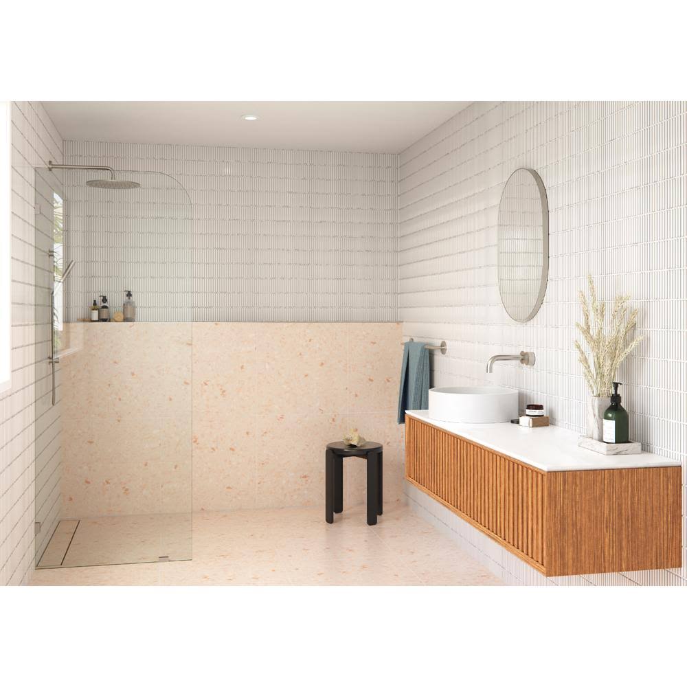 36” W x 78” H Frameless Fixed Glass Panel Brushed Nickel K7227