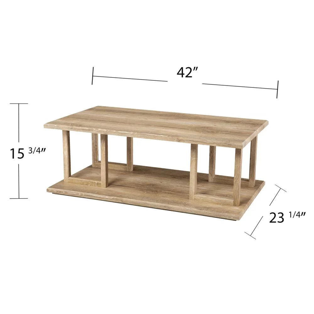 Wood Two Tier Rectangular Coffee Table C862