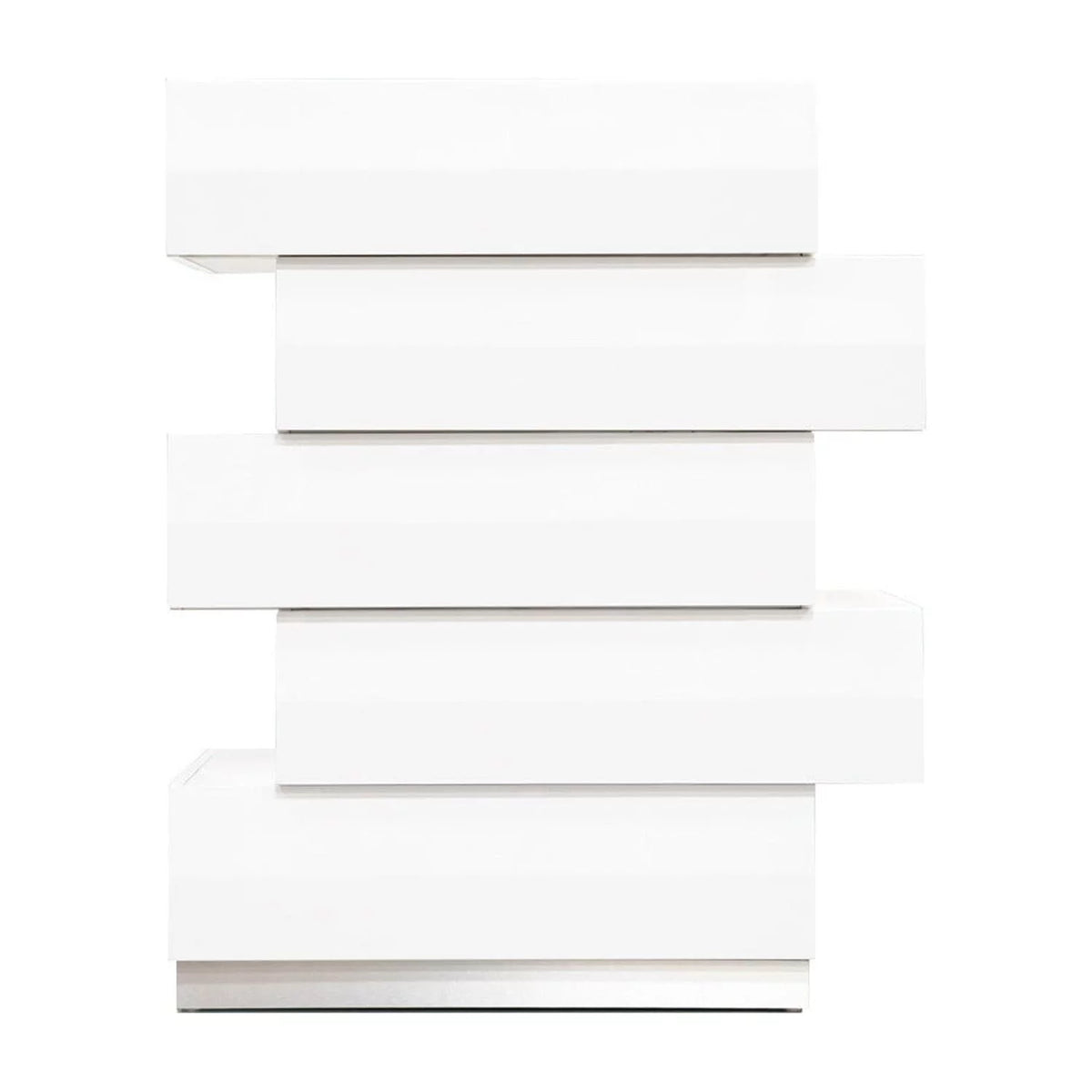 White 5 Drawer Poplar Wood Bedroom Chest E228698