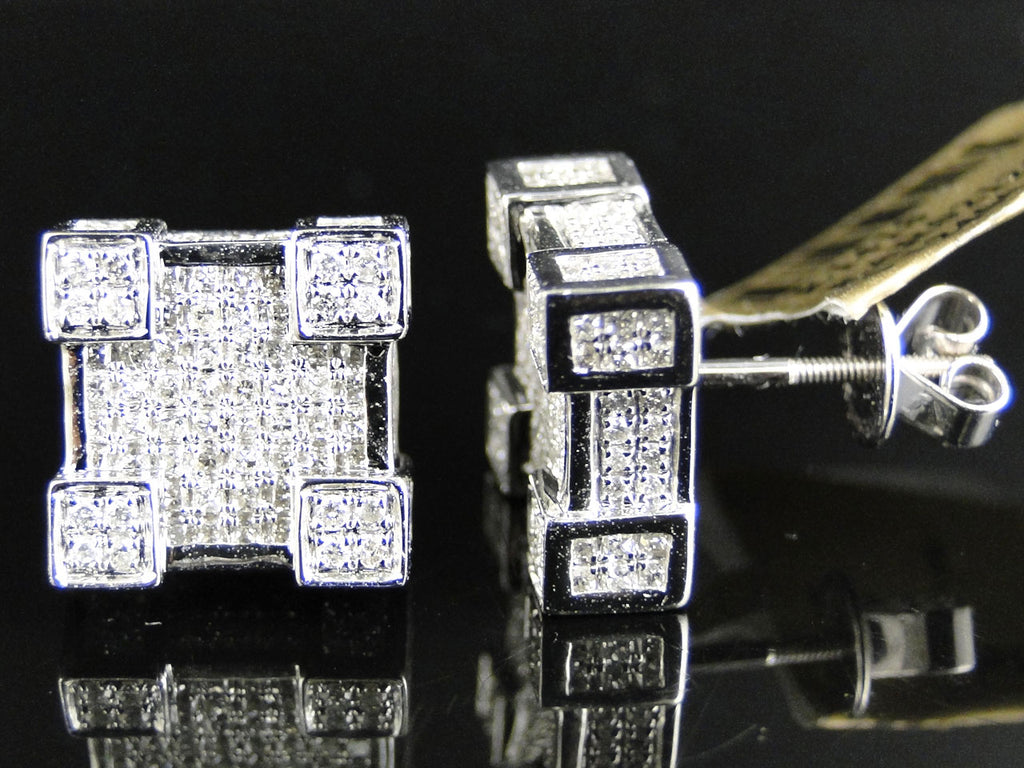 10k White Gold Diamond Earrings (2.50 Ct) Q895