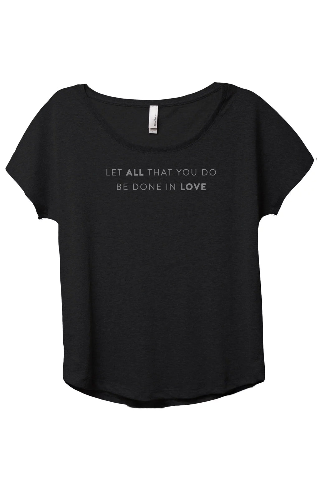 Women's Slouchy Dolman T-Shirt Tee Heather Black Small I95445