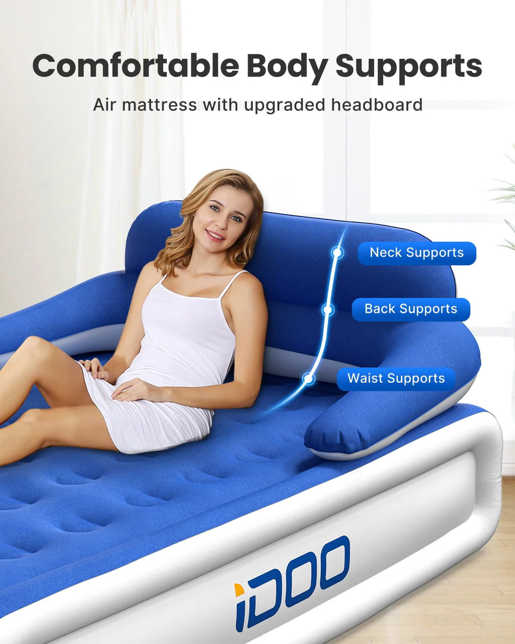 Queen Air Mattress with Built-in Pump T365254