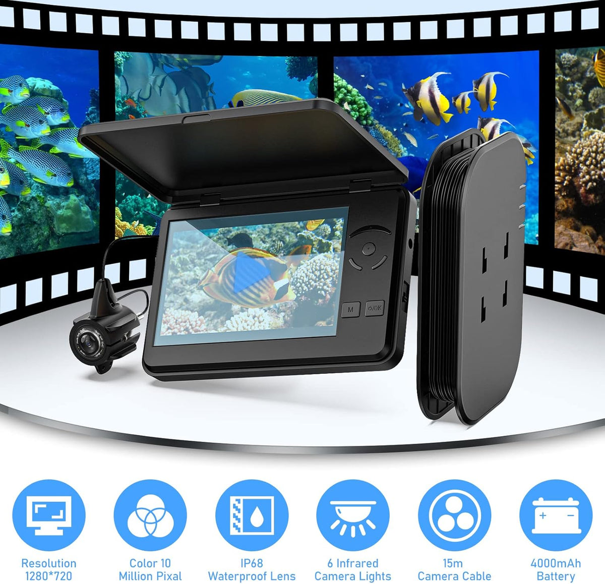 Underwater Fishing Camera with 4.3 Inch LCD Monitor K7775