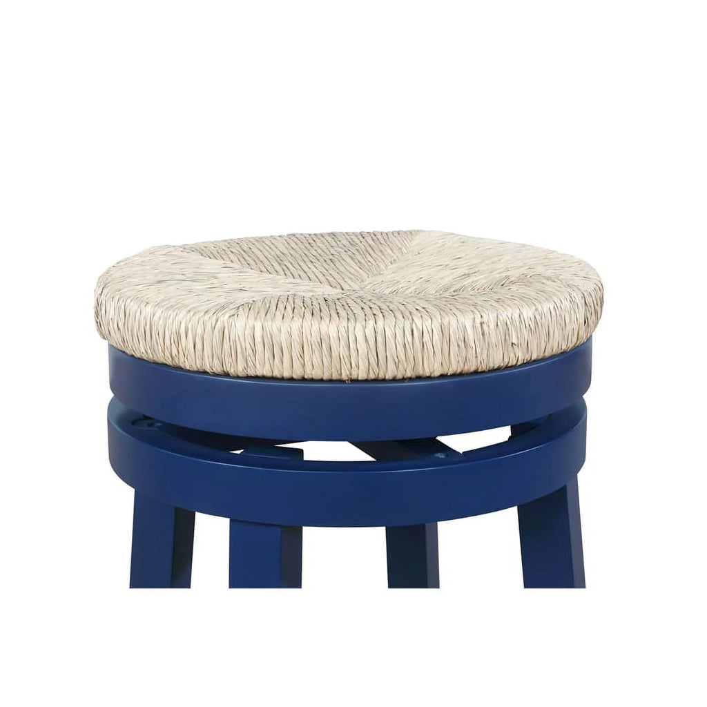 Navy Blue Wood Swivel Barstool P8245