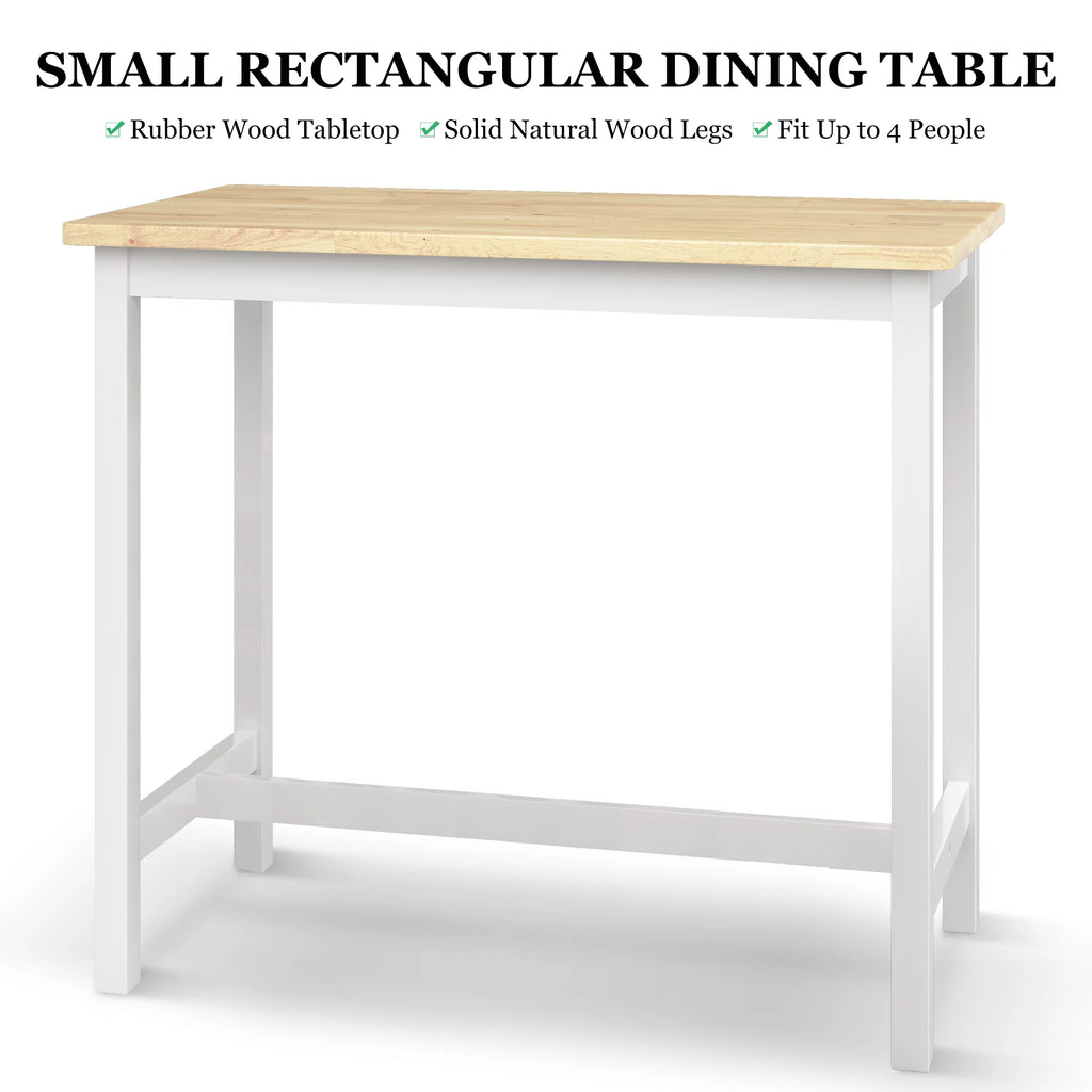 42" 4-Piece Wood Dining Table Set with Bench and 2 Stools H169