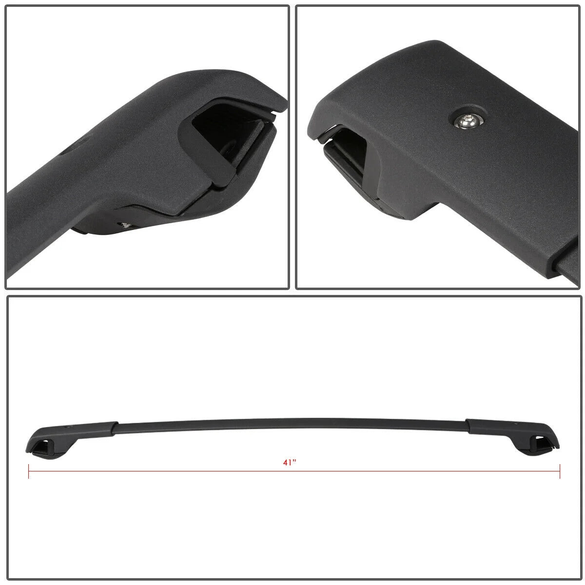 Black Aluminum Bolt-On Roof Rail Cross Bar M390205