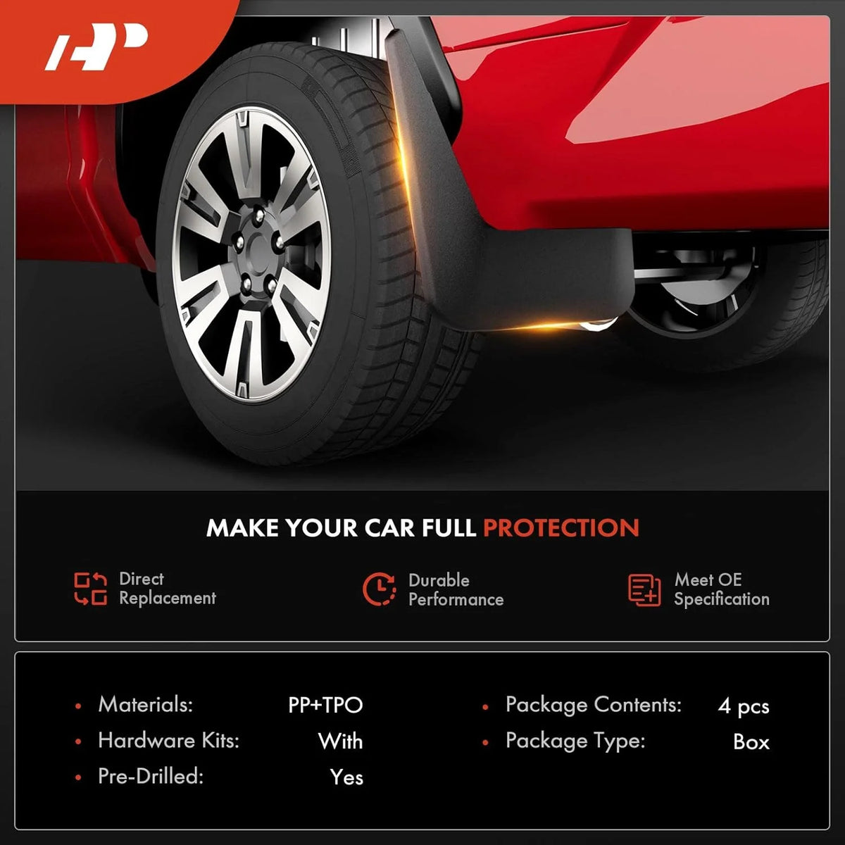 Mud Flaps Splash Guards 4-PC Set I73475
