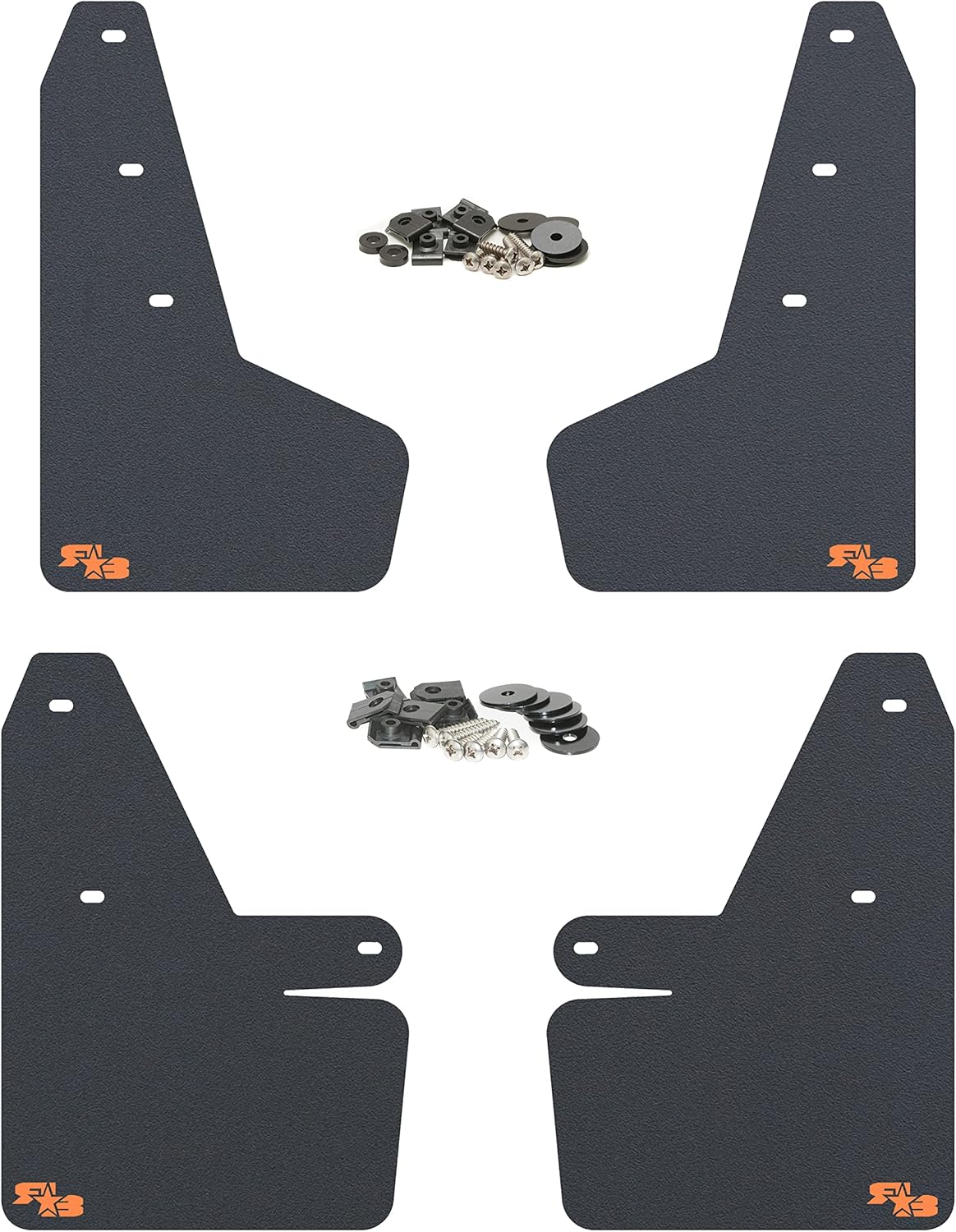 Black Mud Flaps with Orange Logo U123