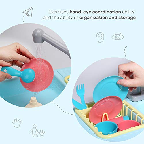 Pretend Play Kitchen Sink Toys with Cooking Stove Pot and Pan M7196