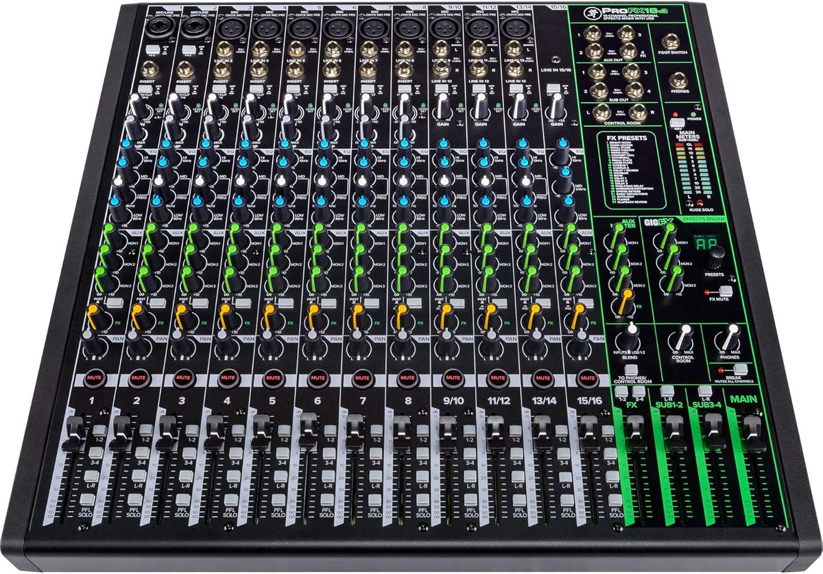16-Channel Unpowered Mixer with TRS Cable, XLR Cable, Adapter and Microfiber Cloth L720