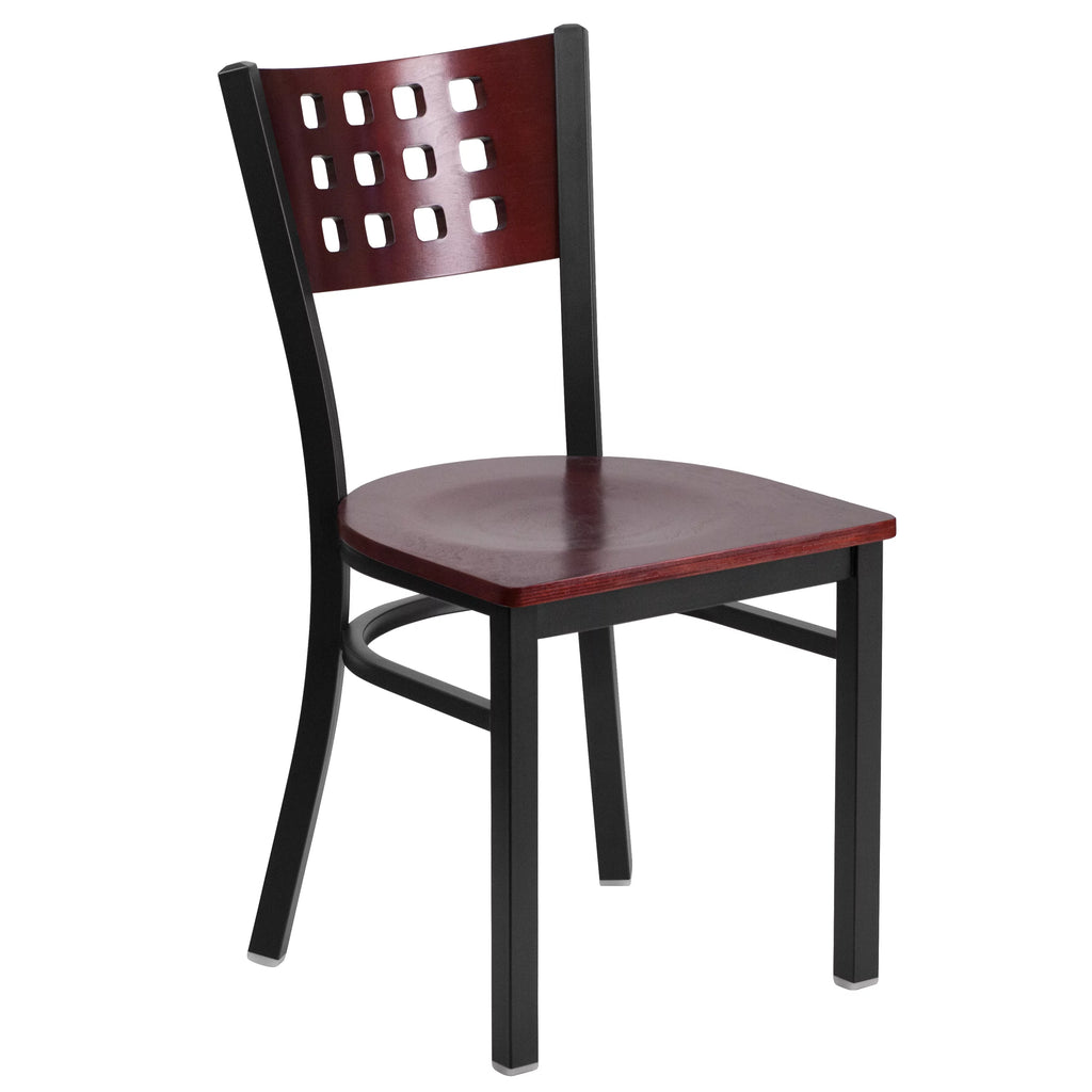 Black Cutout Back Metal Dining Chair B123