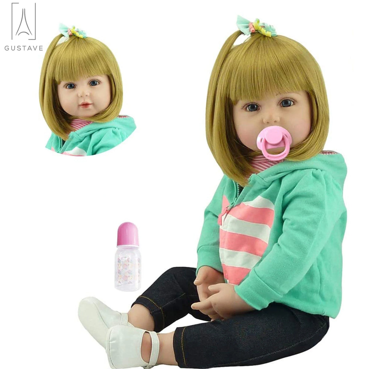 24 Inch Blond Hair Silicone Vinyl Baby Doll L503