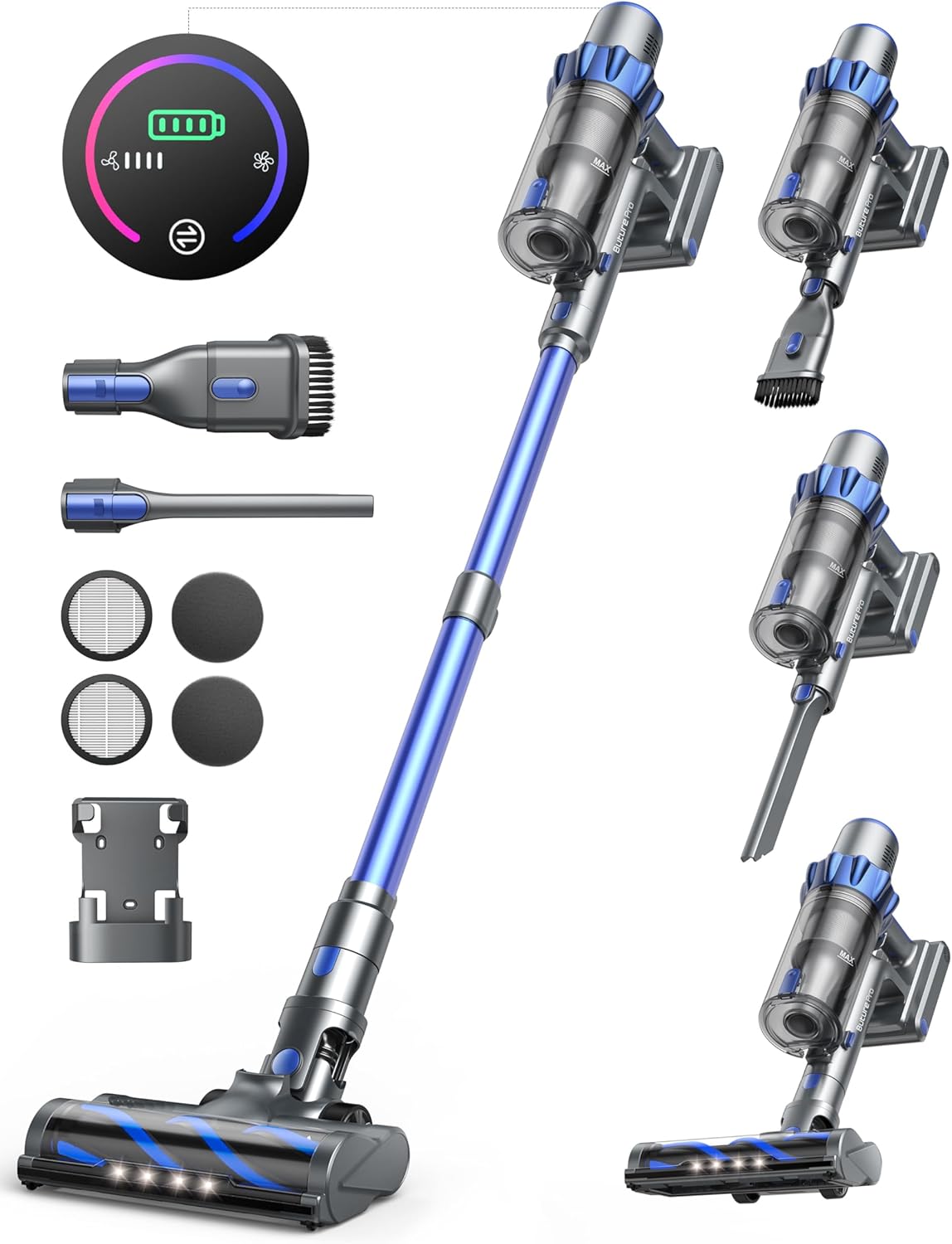 Blue Cordless Stick Vacuum with Intelligent Auto Mode E290