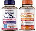 Probiotics for Women 100 Billion CFUs with Prebiotics, Digestive Enzymes + Liposomal Vitamin C Capsules T653445