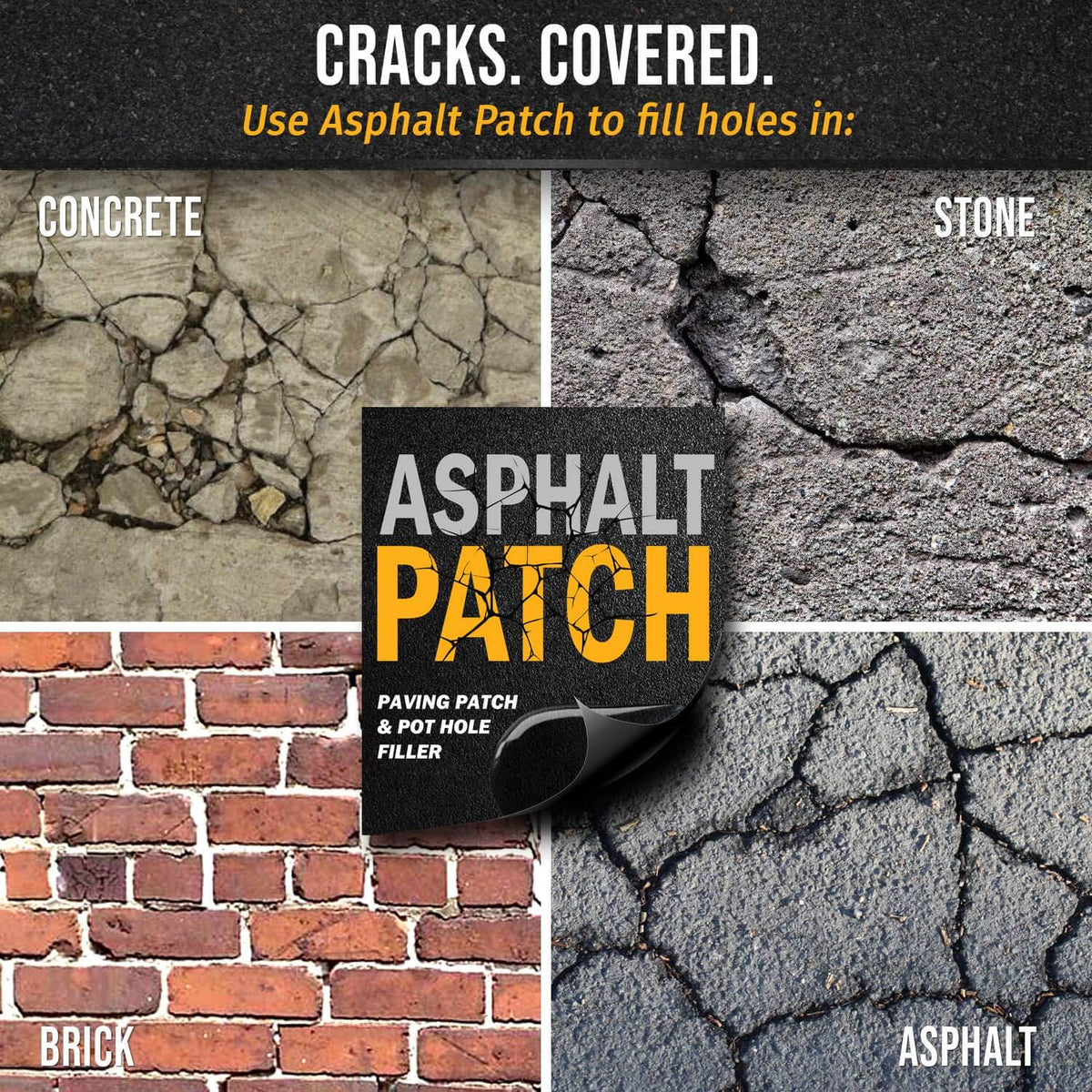ASPHALT PATCH & POTHOLE FILLER 56 lb Pail, 5 Gallon Pail Pack of 2 I1136