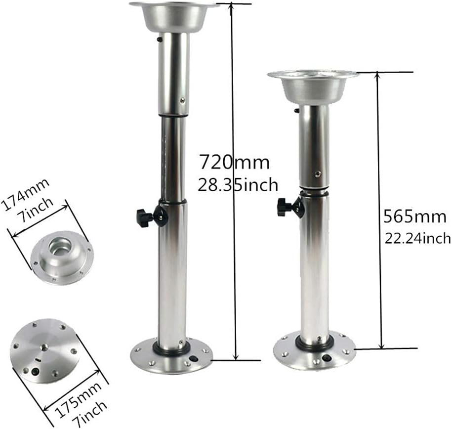 Adjustable Table Pedestal Stand 22-28 Inch Aluminum Finish Removable Q765