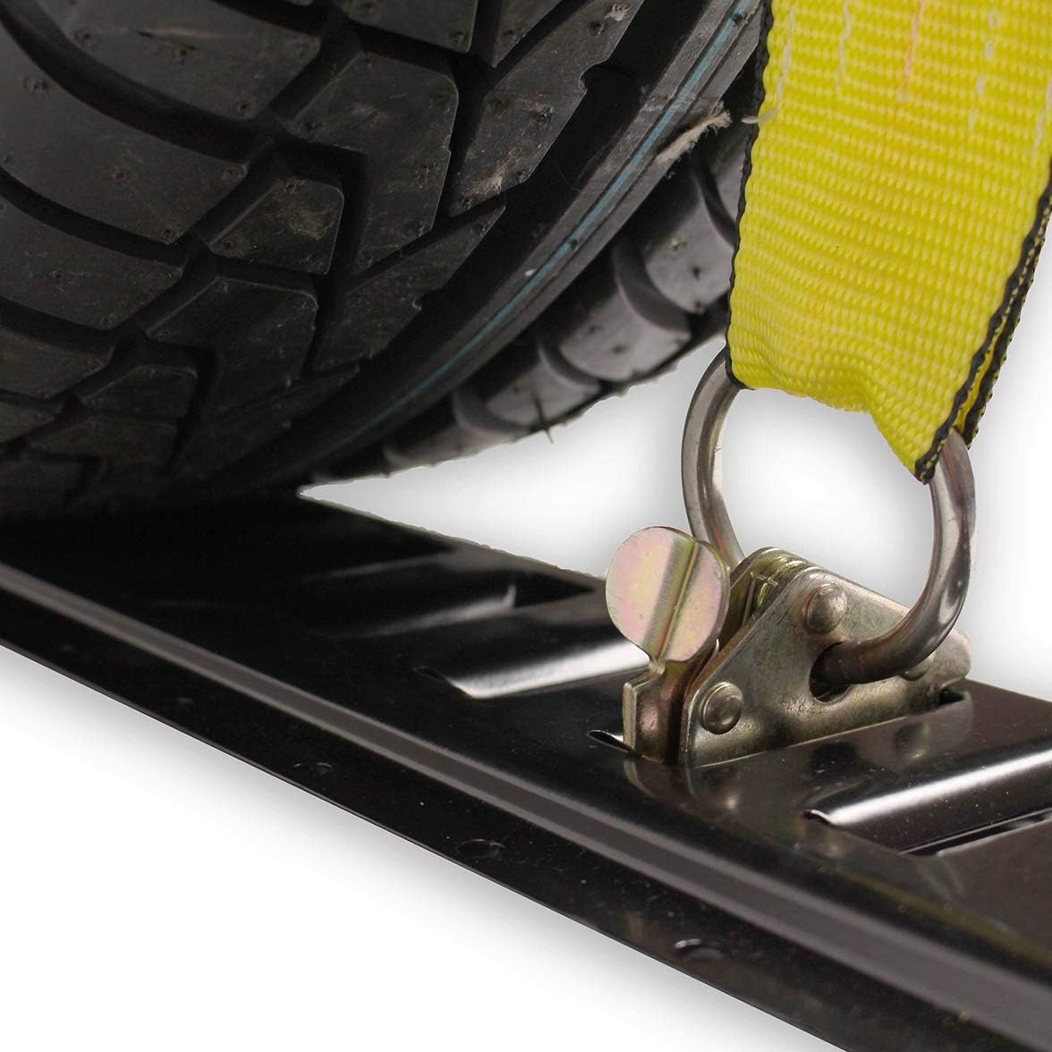 2 Wheel Ratchet Strap with E-Track Fittings and Rubber Blocks O845